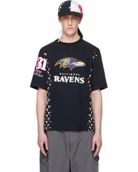 Marine Serre - T-Shirt Graphique Noir En Jersey Suprarecyclé - Lyst