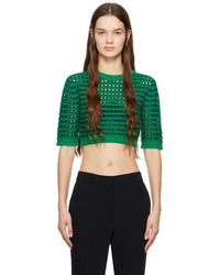 See By Chloé - Green Cropped T-shirt - Lyst