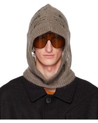 Rick Owens - Bonnet de style capuche gris en tricot - Lyst