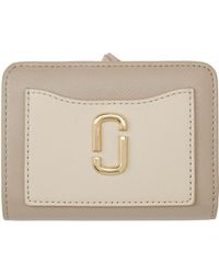 Marc Jacobs - Off-white & Taupe 'the Utility Snapshot Mini Compact' Wallet - Lyst