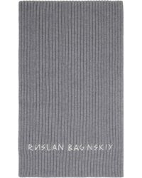 Ruslan Baginskiy - Monogram-Embroidered Wool Scarf - Lyst
