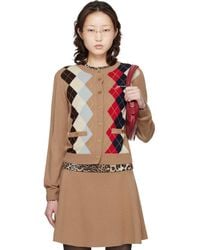 Ganni - Argyle Print Cardigan - Lyst