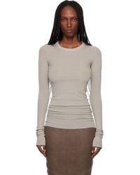 Rick Owens - Off- Temple Rib Ls T-Shirt - Lyst