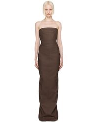 Rick Owens - Khaki Porterville Bustier Denim Maxi Dress - Lyst