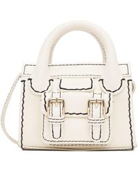 Chloé White Mini Edith Top Handle Bag - Natural
