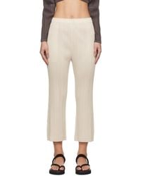 Pleats Please Issey Miyake - Off-white Thicker Bottoms 1 Trousers - Lyst