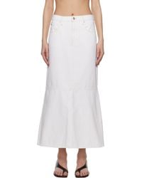 FRAME - 'The Flounce' Denim Midi Skirt - Lyst