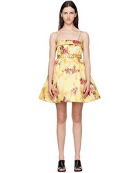 Ganni - Printed Satin Minidress - Lyst