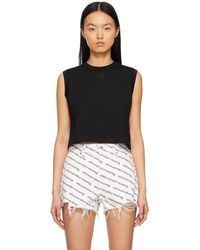 T By Alexander Wang Foundation Jersey Muscle Tank Top - Black