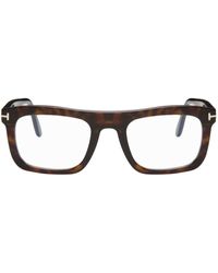 Tom Ford - Tortoiseshell Blue Block Rectangular Glasses - Lyst
