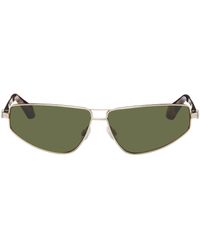 Palm Angels - Gold & Green Clavey Sunglasses - Lyst