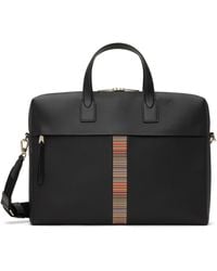 Paul Smith - Leather Signature Stripe Trim Folio Briefcase - Lyst