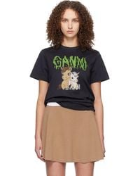 Ganni - Graphic Cotton T-Shirt - Lyst
