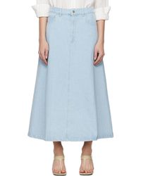 Nanushka - Cintia Denim Midi Skirt - Lyst