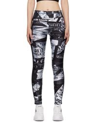 Versace Jeans Couture - Black Print leggings - Lyst