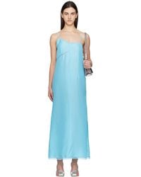 MM6 by Maison Martin Margiela - ブルー ライト シルク レース キャミソール マキシワンピース - Lyst