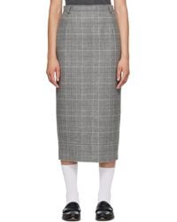 Thom Browne - Windowpane Houndstooth-Tweed Pencil Midi Skirt - Lyst
