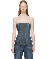 Miaou - Libra Denim Corset - Lyst