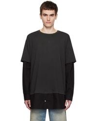 MM6 by Maison Martin Margiela - Black Layered Long Sleeve T-shirt - Lyst