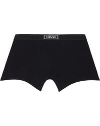 Versace - Cotton Ribbed Long Boxer Briefs - Lyst