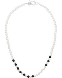 NUMBERING - Collier #7733 blanc et noir à perles d'onyx et perles artificielles - Lyst