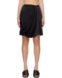 JW Anderson - Black Draped Midi Skirt - Lyst