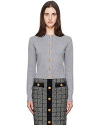 Balmain - Buttoned Round Collar Cashmere Cardigan - Lyst