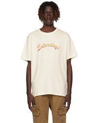 Saturdays NYC - T-shirt horizon script blanc cassé - Lyst