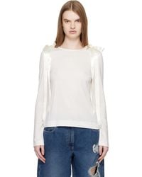 Simone Rocha - Off- Bow Ribbon Tail Long Sleeve T-Shirt - Lyst