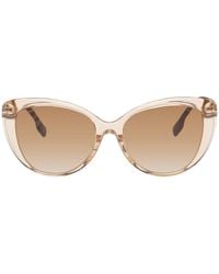 Burberry - Brown Round Cat-eye Acetate Sunglasses - Lyst