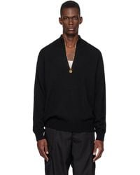 Versace - Wool-Blend Half-Zip Knit Sweater - Lyst