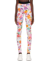 MSGM - Legging blanc à motif fleuri - Lyst