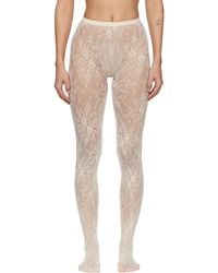 Swedish Stockings - Off- Rosa Lace Tights - Lyst