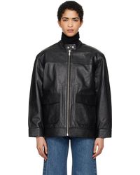 Anine Bing Henry Shearling Jacket in Black | Lyst Australia