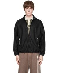 Song For The Mute - Drape Wool Long Zip Pullover Sweater - Lyst