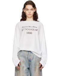 Acne Studios - T-Shirt Décontracté Blanc À Logo - Lyst