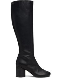 MM6 by Maison Margiela - Anatomic Stitch Leather Tall Boots - Lyst