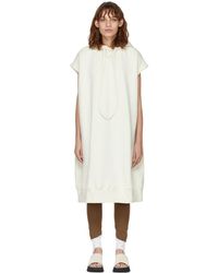 Vaara Off- Sleeveless Hooded Dress - White