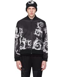 Versace - Black Watercolor Couture Bomber Jacket - Lyst