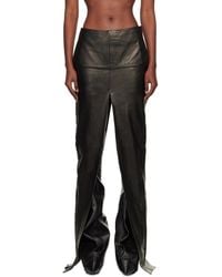 Rick Owens - Concordians Sliced Leather Maxi Skirt - Lyst