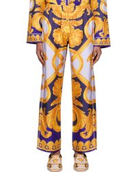 Versace - Blue & Yellow Barocco 660 Pyjama Pants - Lyst