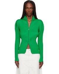 Issey Miyake - Sleek Pleats Cardigan - Lyst