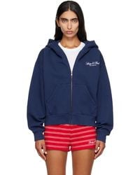 Sporty & Rich - Vendome La Embroidered Zip Hoodie - Lyst