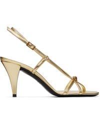 Versace - Valentina Metallic Heeled Sandals - Lyst