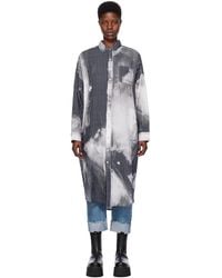R13 - Robe longue noir et gris à rayures - Lyst