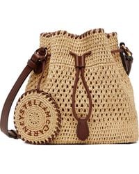 Stella McCartney - Falabella Raffia Crochet Bucket Bag - Lyst