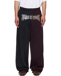 Vetements - Pantalon De Survêtement Ample Noir Et Bourgogne À Panneaux - Lyst