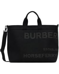 Burberry Cabas à logo horseferry - Noir