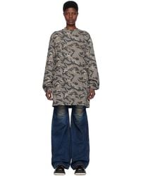 we11done - Gray Camouflage Long Sleeve T-shirt - Lyst