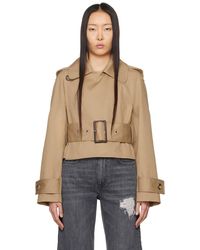 JW Anderson - Beige Cropped Trench Coat - Lyst
